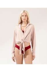 Camisa Crepe Indiano Rosa Dusty