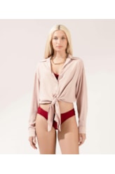 Camisa Crepe Indiano Rosa Dusty