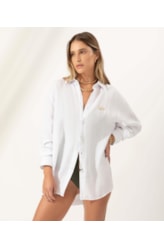 Camisa Linen Blend Buttons Ml Branco