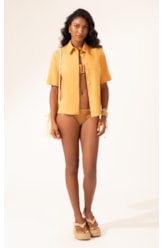 Camisa Linho Blend Caramelo