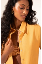Camisa Linho Blend Caramelo