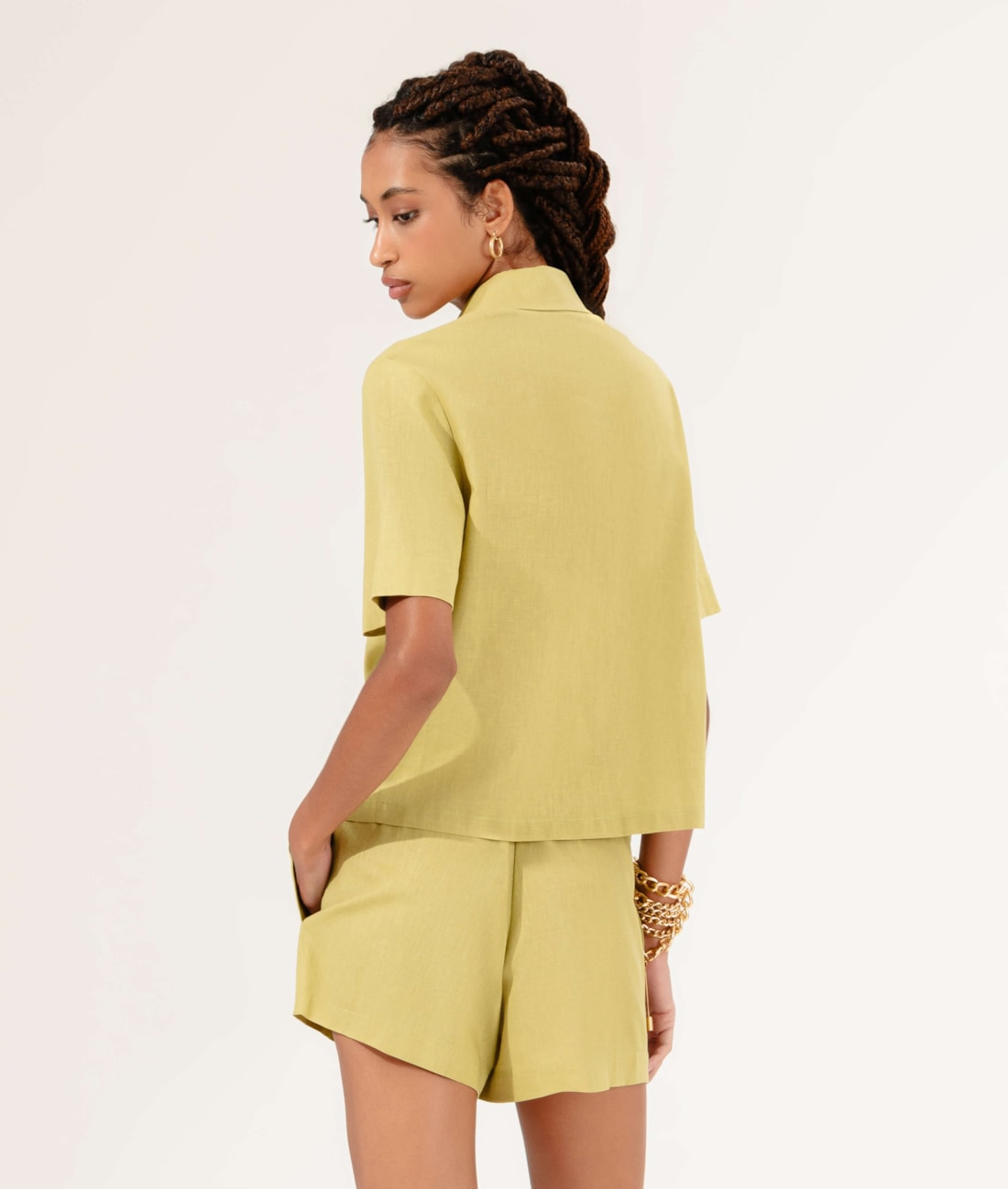 Camisa Linho Blend Pistache