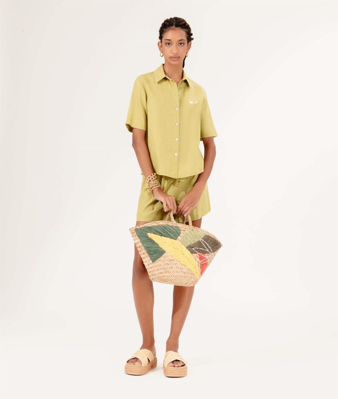 Camisa Linho Blend Pistache