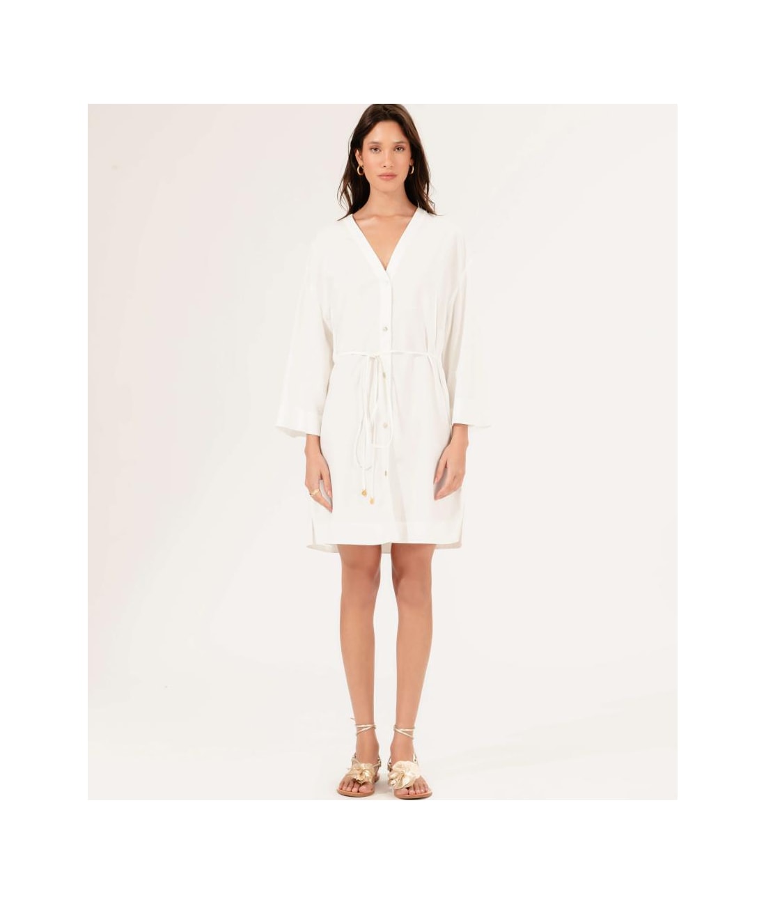 Camisa Over Jacquard Visco Sunset Off White
