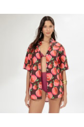 Camisa Over Pomme Vinho