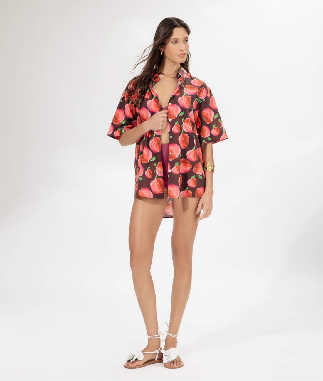Camisa Over Pomme Vinho