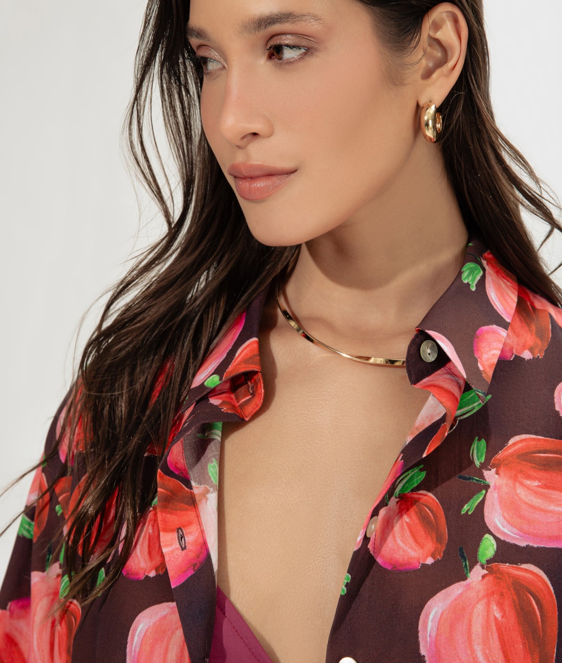 Camisa Over Pomme Vinho