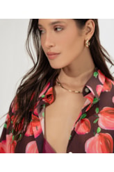 Camisa Over Pomme Vinho