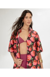 Camisa Over Pomme Vinho