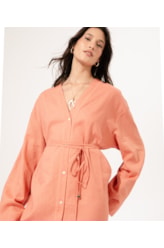 Camisa Over Rolotê Corais Cambraia Laranja