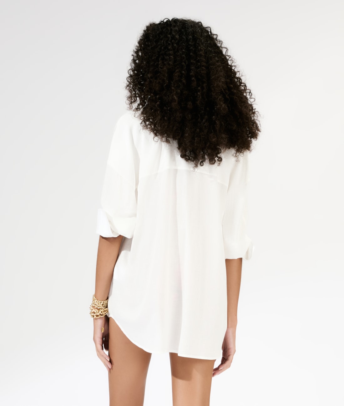Camisa Oversized Cambraia Light Off White