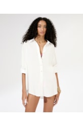 Camisa Oversized Cambraia Light Off White