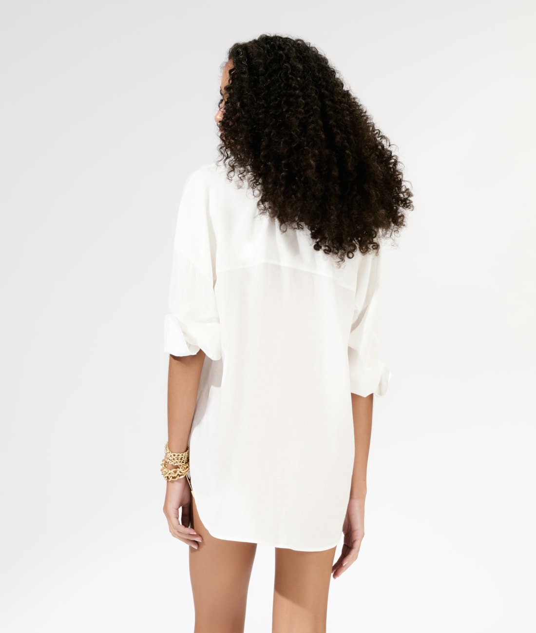 Camisa Oversized Cambraia Light Off White
