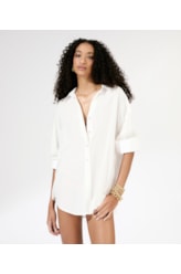 Camisa Oversized Cambraia Light Off White