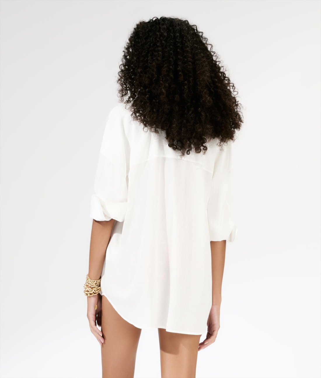 Camisa Oversized Cambraia Light Off White