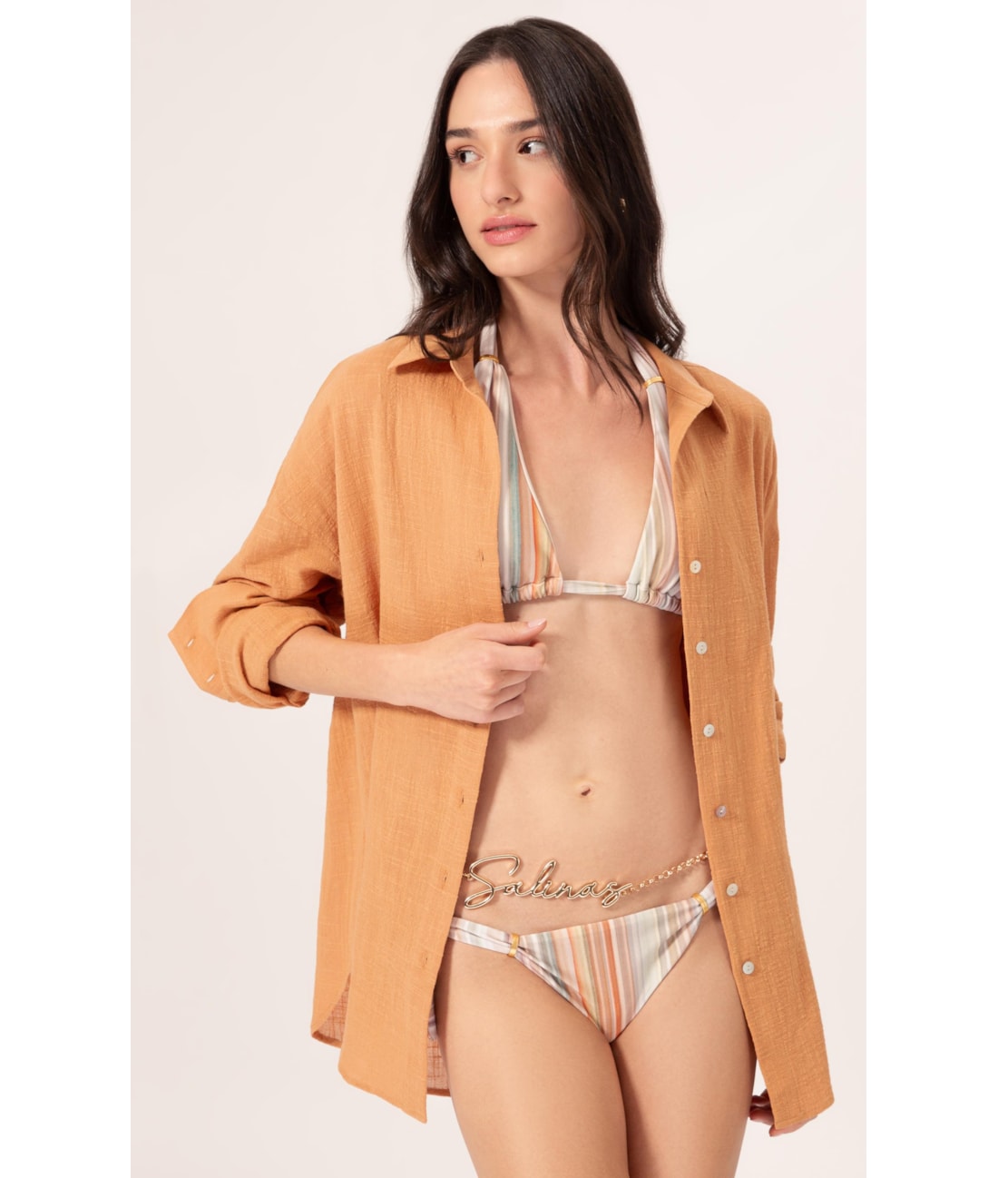 Camisa Oversized Cotton Plage Areia