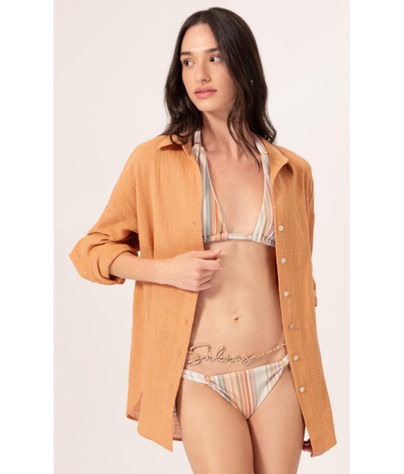 Camisa Oversized Cotton Plage Areia