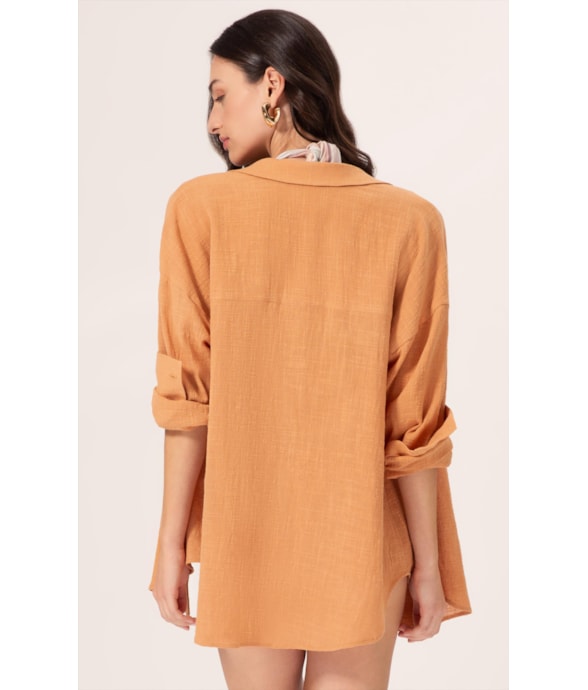 Camisa Oversized Cotton Plage Areia