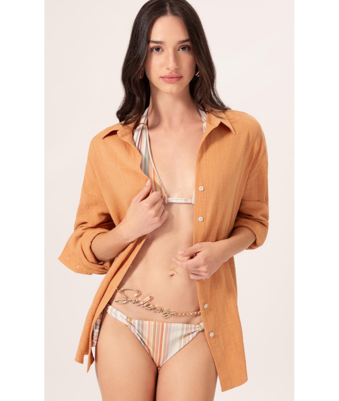 Camisa Oversized Cotton Plage Areia