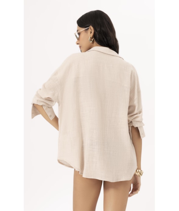 Camisa Oversized Cotton Plage Natural