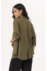 Camisa Oversized Cotton Plage Verde Militar
