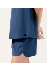 Camisa Oversized Tricoline Lake Dark Navy