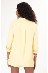 Camisa Regular Linho Blend Amarelo Manteiga