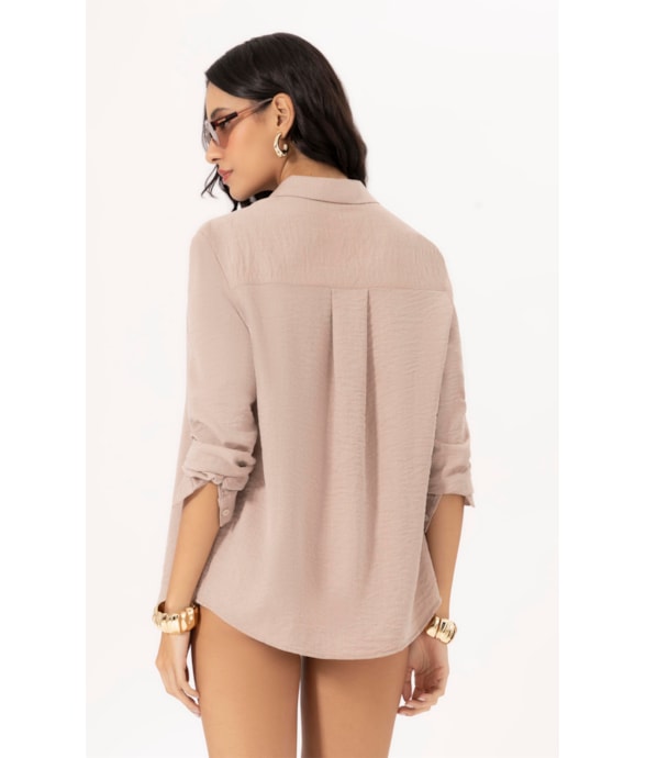 Camisa Regular Visco Nuance Areia