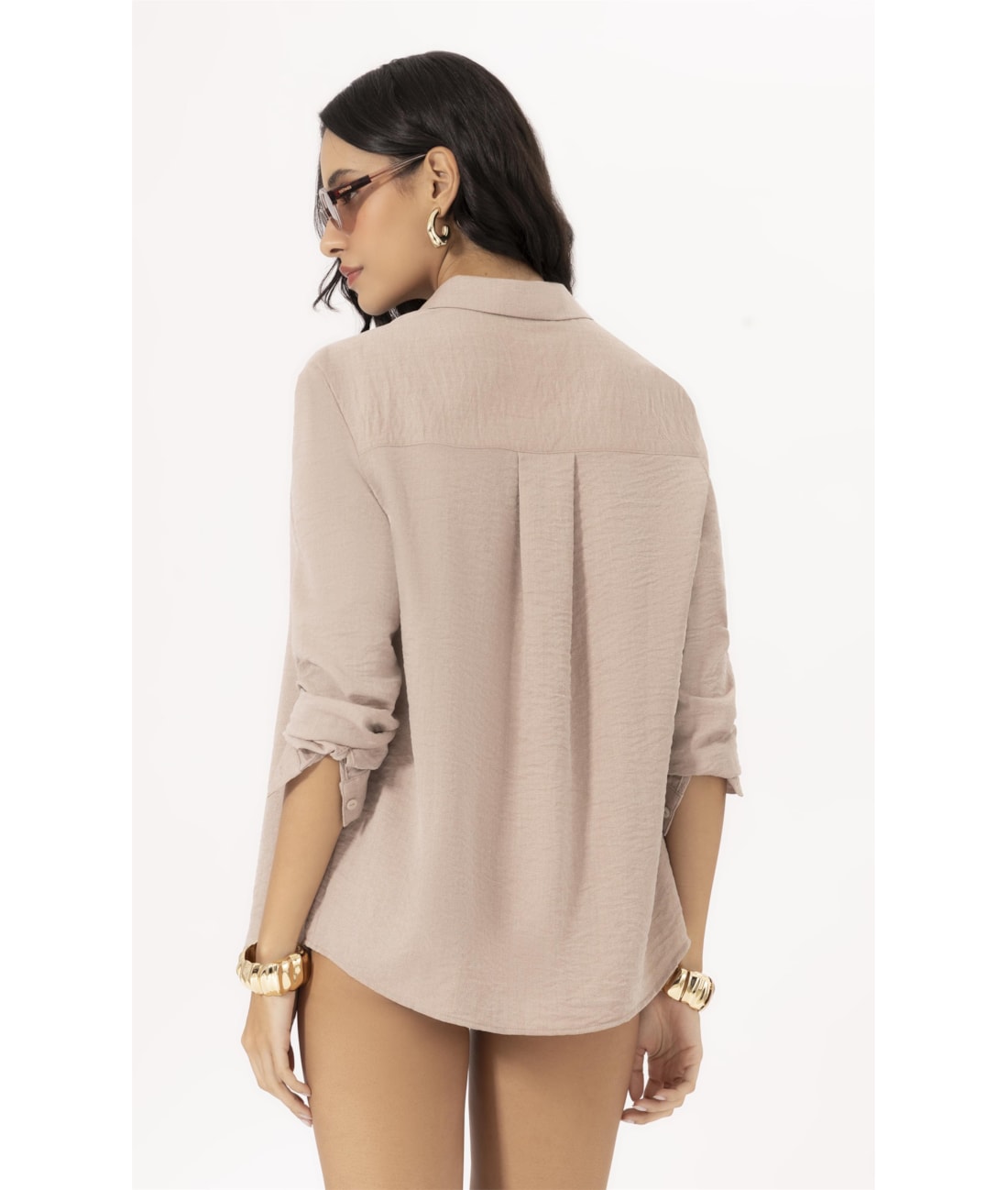 Camisa Regular Visco Nuance Areia