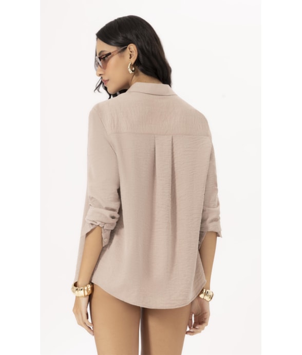 Camisa Regular Visco Nuance Areia