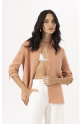 Camisa Regular Visco Nuance Caramelo