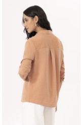 Camisa Regular Visco Nuance Caramelo