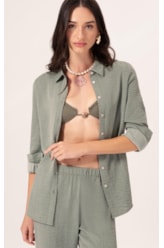 Camisa Regular Visco Nuance Verde Militar