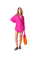 Camisa Resort Cecília Texture Pink