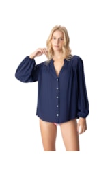 Camisa Resort Crepe Indiano Dark Navy