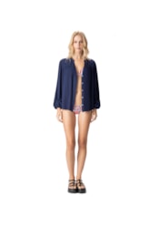Camisa Resort Crepe Indiano Dark Navy