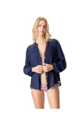 Camisa Resort Crepe Indiano Dark Navy