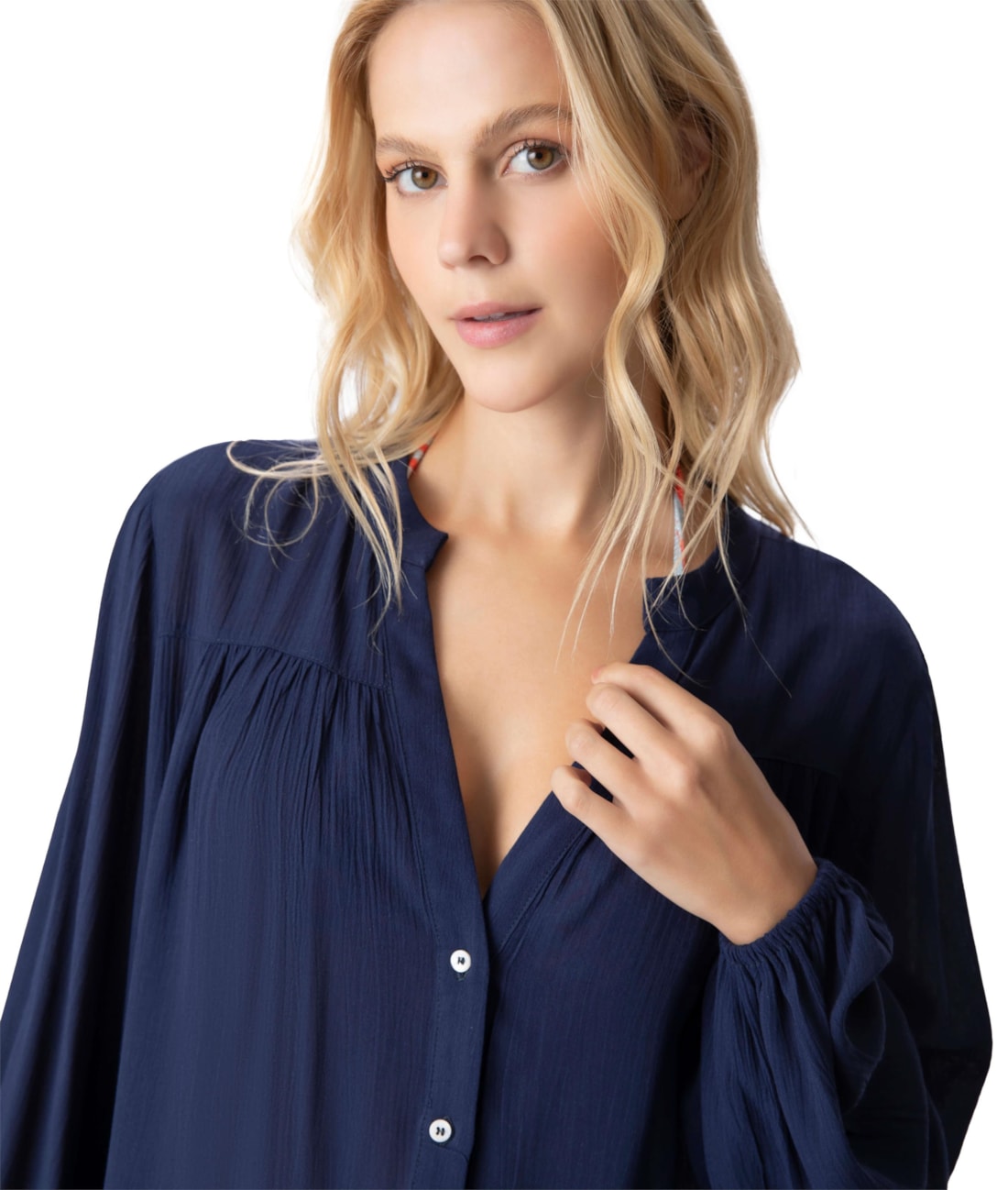 Camisa Resort Crepe Indiano Dark Navy
