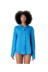 Camisa Resort Social Linho Azul Bic