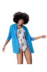 Camisa Resort Social Linho Azul Bic