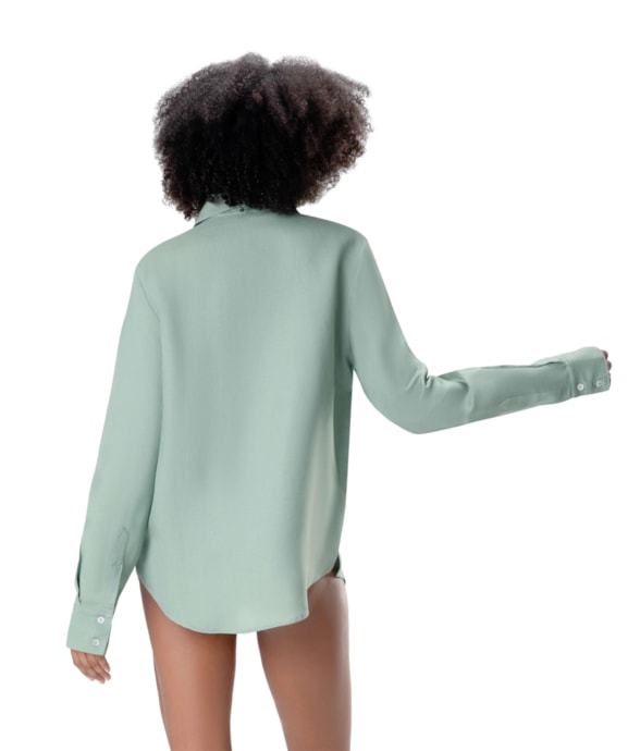 Camisa Resort Social Linho Verde Claro