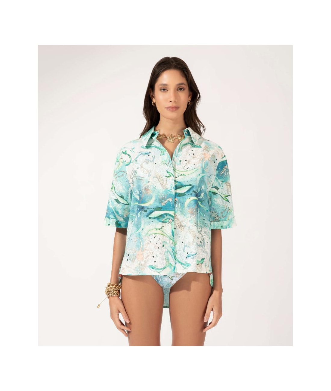 Camisa Sirena Botões Off White