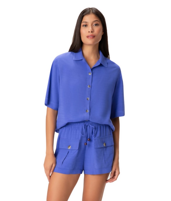 Camisa Visco Texture Azul Bic