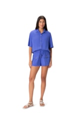 Camisa Visco Texture Azul Bic