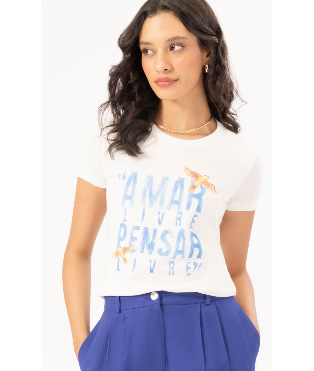Camiseta Amar Livre Off White