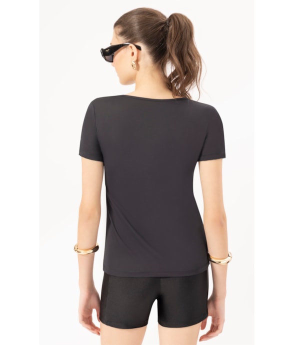 Camiseta Decote v Move Preto