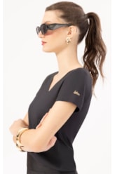 Camiseta Decote v Move Preto