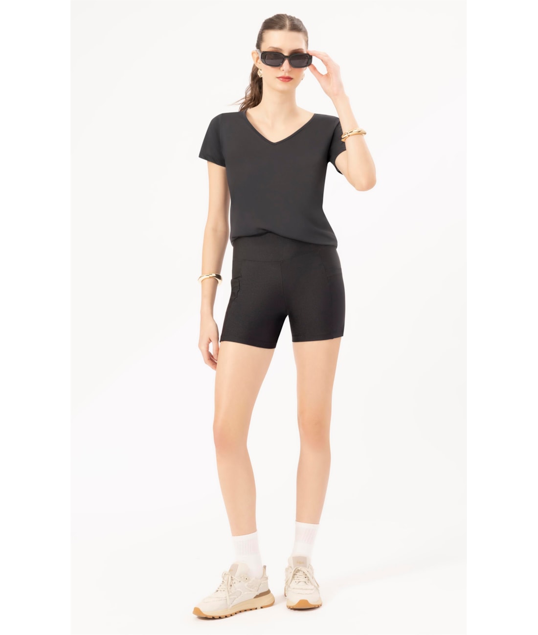 Camiseta Decote v Move Preto