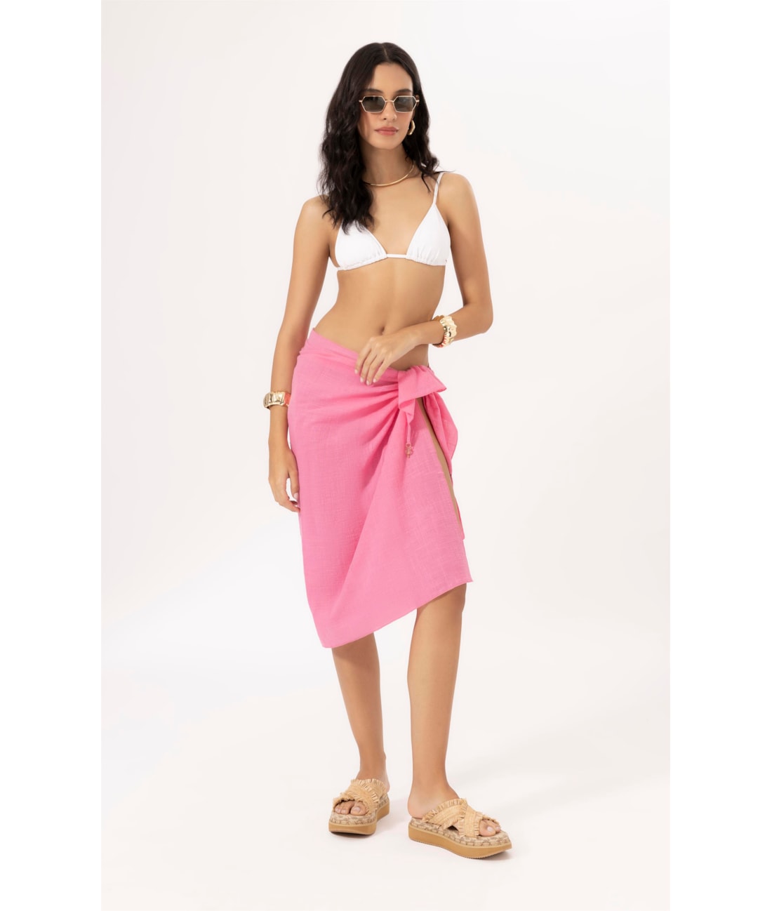 Canga Cotton Plage Rosa
