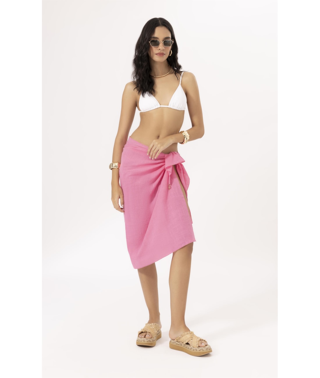 Canga Cotton Plage Rosa
